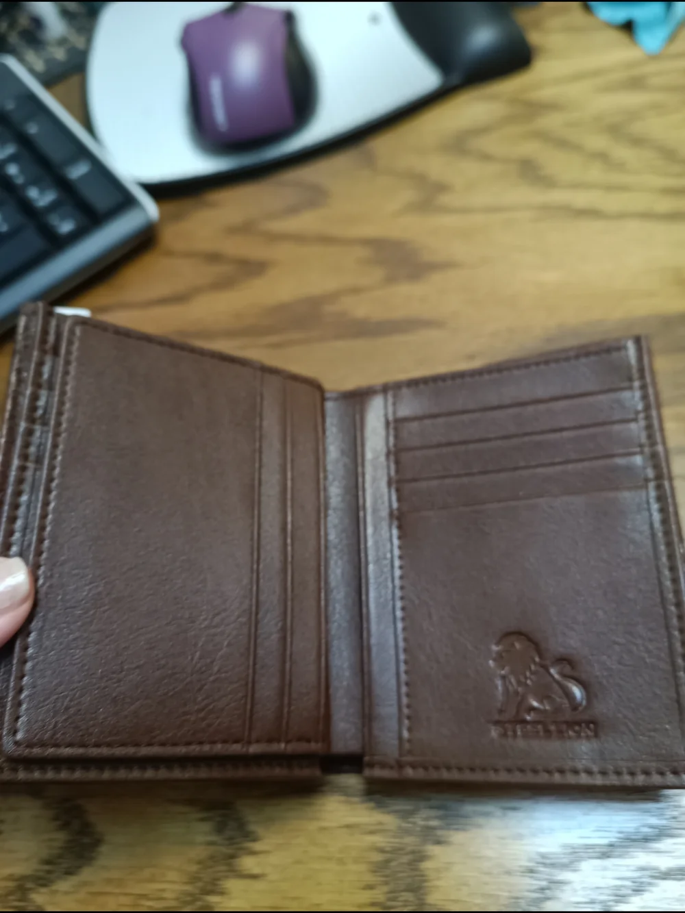 Brown Croc-Embossed Leather Men's Wallet